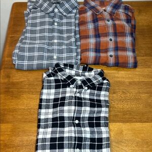 ST JOHN BAY AND H&M Men's Casual Plaid Shirts Size LARGE